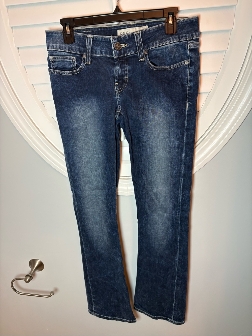 BKE Womens Sabrina Bootcut Stretch Jeans Size Low Rise Dark Wash 28x33.5